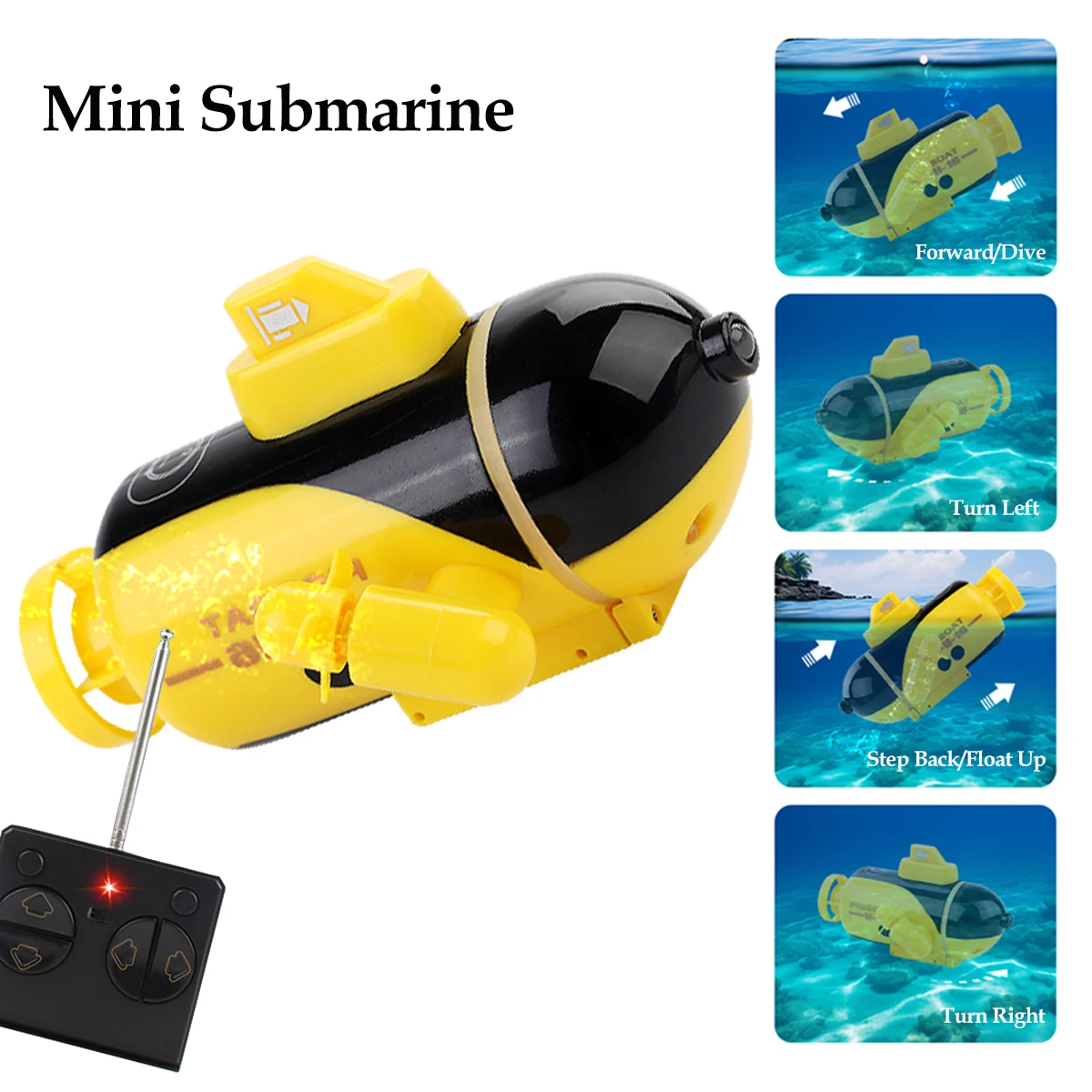 Mini sous-marin RC télécommandé - Jouet de simulation bateau nucléaire
