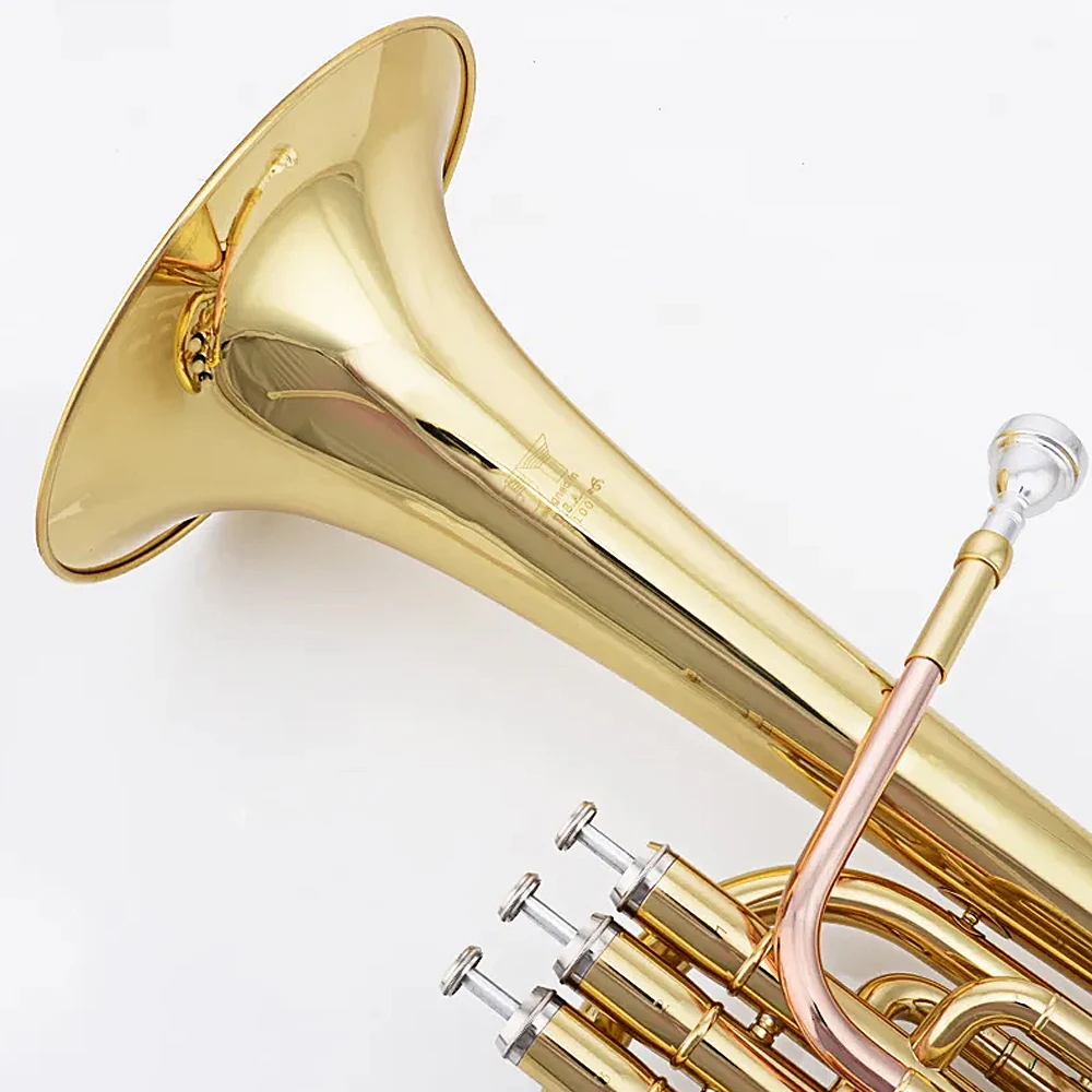 Alto Trumpet Eflat Brass Lacquered Gold Alto horn 3 Vertical Key Professional EB Horn Beginner Band Horn