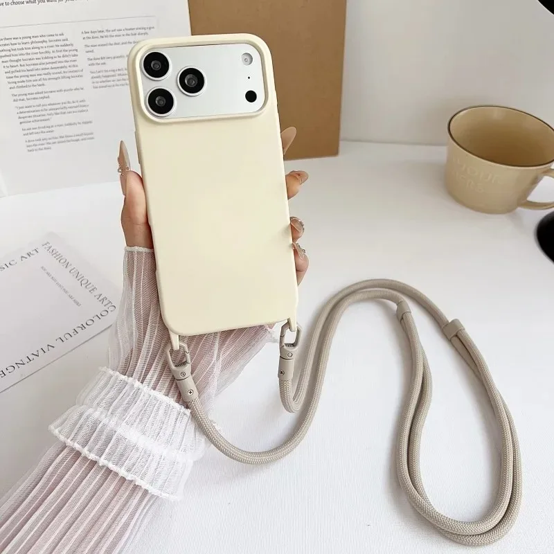 Sleek Crossbody Silicone Lanyard Phone Case with Air Shockproof Protection