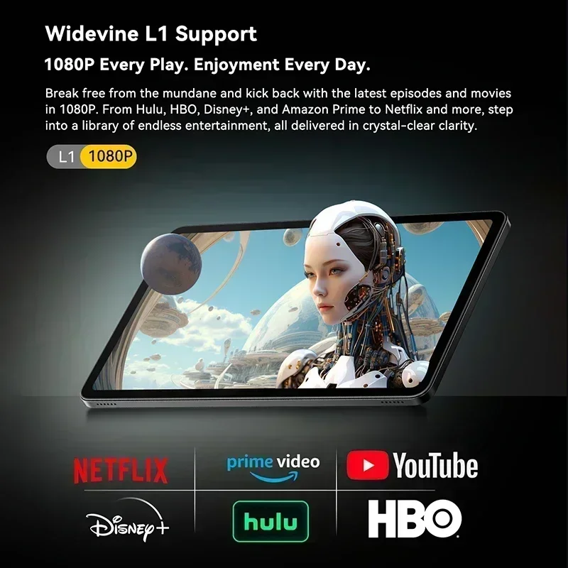 2025 New Blackview MEGA 2 Tablets 12 inch 2K Display 12GB 256GB Android 15 Octa-core 9000mAh Widevine L1 Pad PC 5