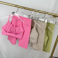 2 Piece Women Yoga Shorts Set Tracksuit Yoga Vest High Waist Shorts Quick-Drying Comfort Elastic Running Workout Sportswear - Image 3