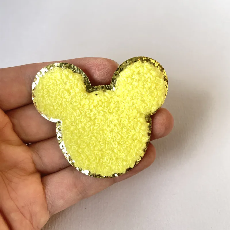 1Pc Sequin Chenille Embroidery Patches Rainbow/Lightning/Heart Patches Appliques Iron On Patches For Children Woman Clothes 