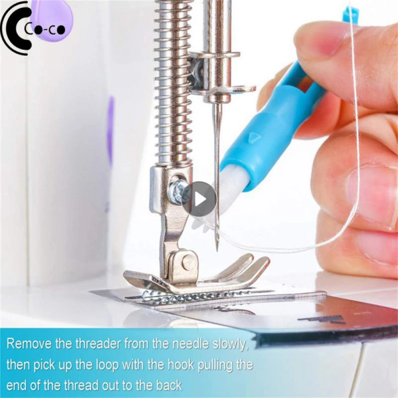 Sewing Machine Needle Threader Stitch Insertion Tool Automatic Threader Quick Sewing Threader Needle Changer Hold Needles Firmly