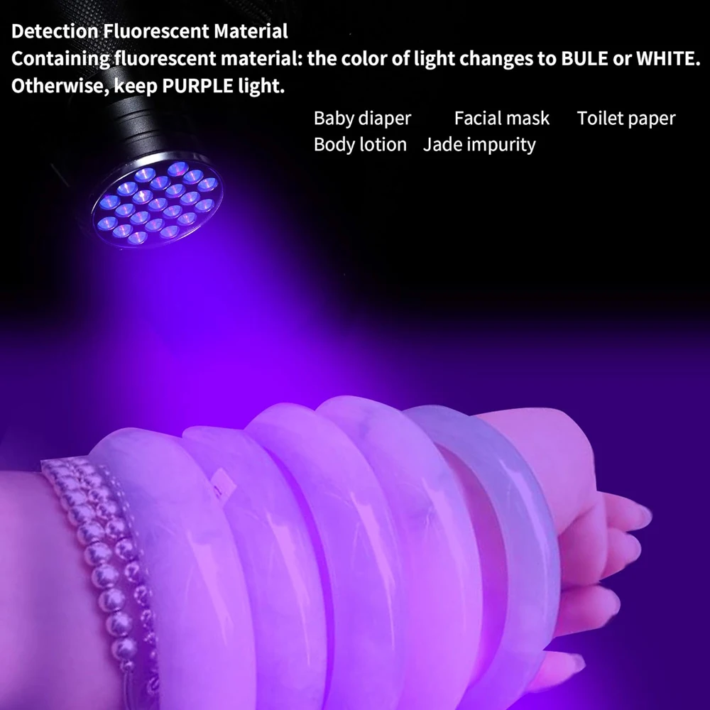 UV ULTRA VIOLET 21 LED Mini Flashlight Torch 4.5v Light Waterproof Aluminum Lamp Outdoor Portable Tactical Lighting Tool UV Lamp uv flashlight