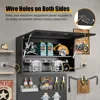 Metal Wall Storage Cabinet w Flip-Up Door Adjustable Shelf Metal Cabinet Hanging Garage Upper Cabinets Floating Lockable Steel 4