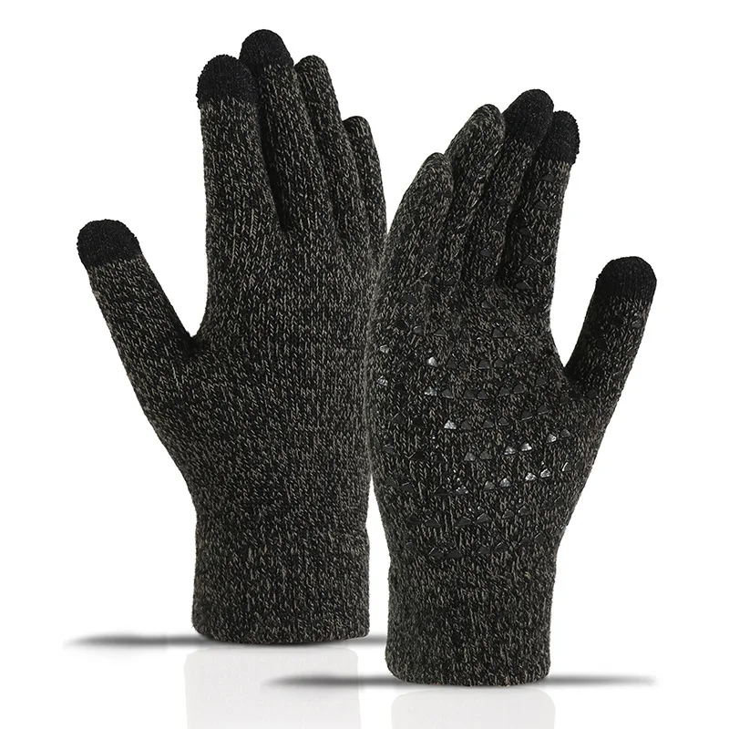 Winter Men's and women's Knit Touchscreen Gloves Warm Touch Gloves Anti-slip Gloves for Adults 3