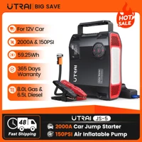 UTRAI 2000A 4-in-1 Car Jump Starter 150PSI Air Inflator Portable Power Bank Emergency Booster for 12V Cars Starting Device