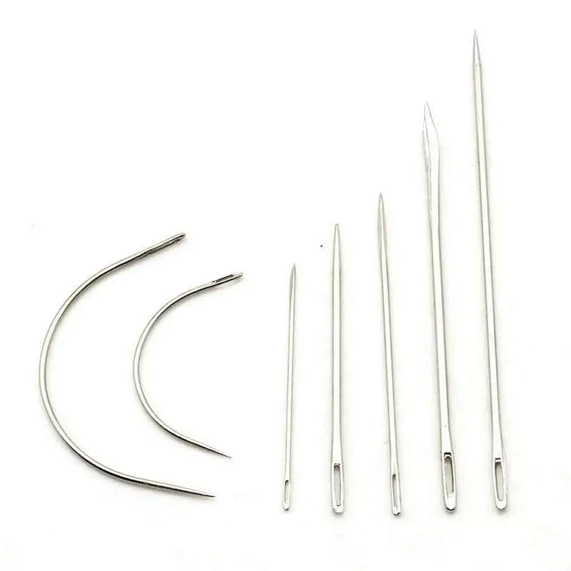 

7PCS Sewing Needle Upholstery Carpet Leather Canvas Repair Curved DIY Leather Hand Sewing Stainless Steel Pin Stitch Needle Kit
