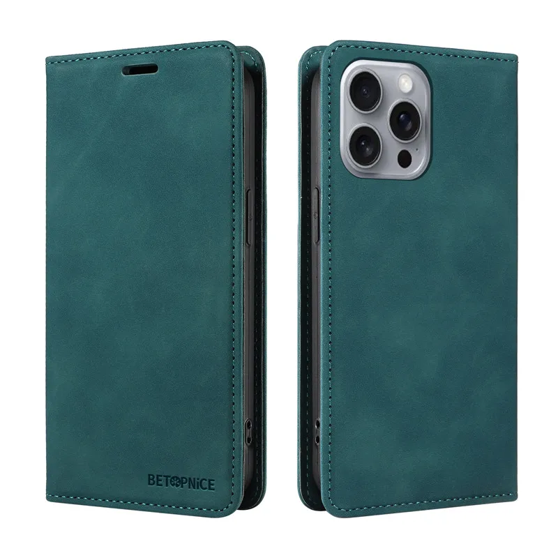 Secure Wallet Flip Leather Phone Case with Anti-Theft Design