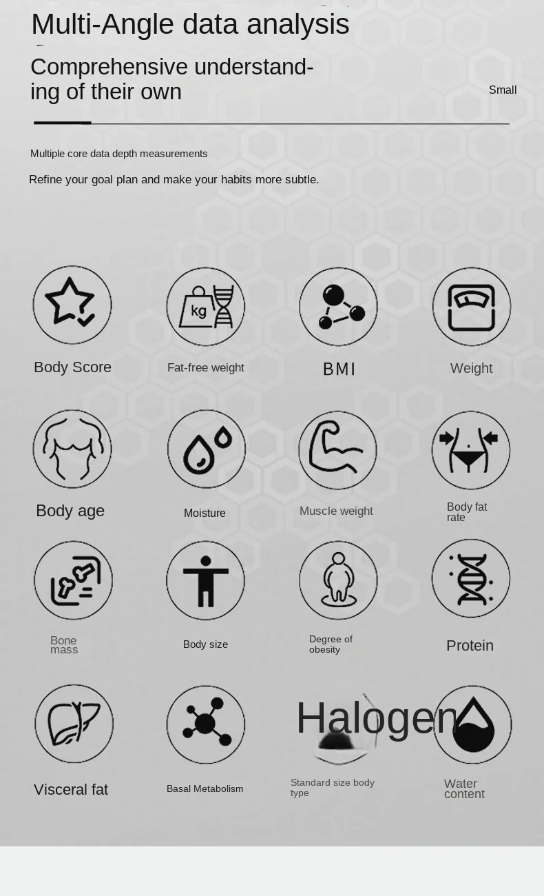 Household Health Monitoring Accurate Smart Weight Scale Multi-functional Human Body Electronic Scale Fitness Bluetooth 6