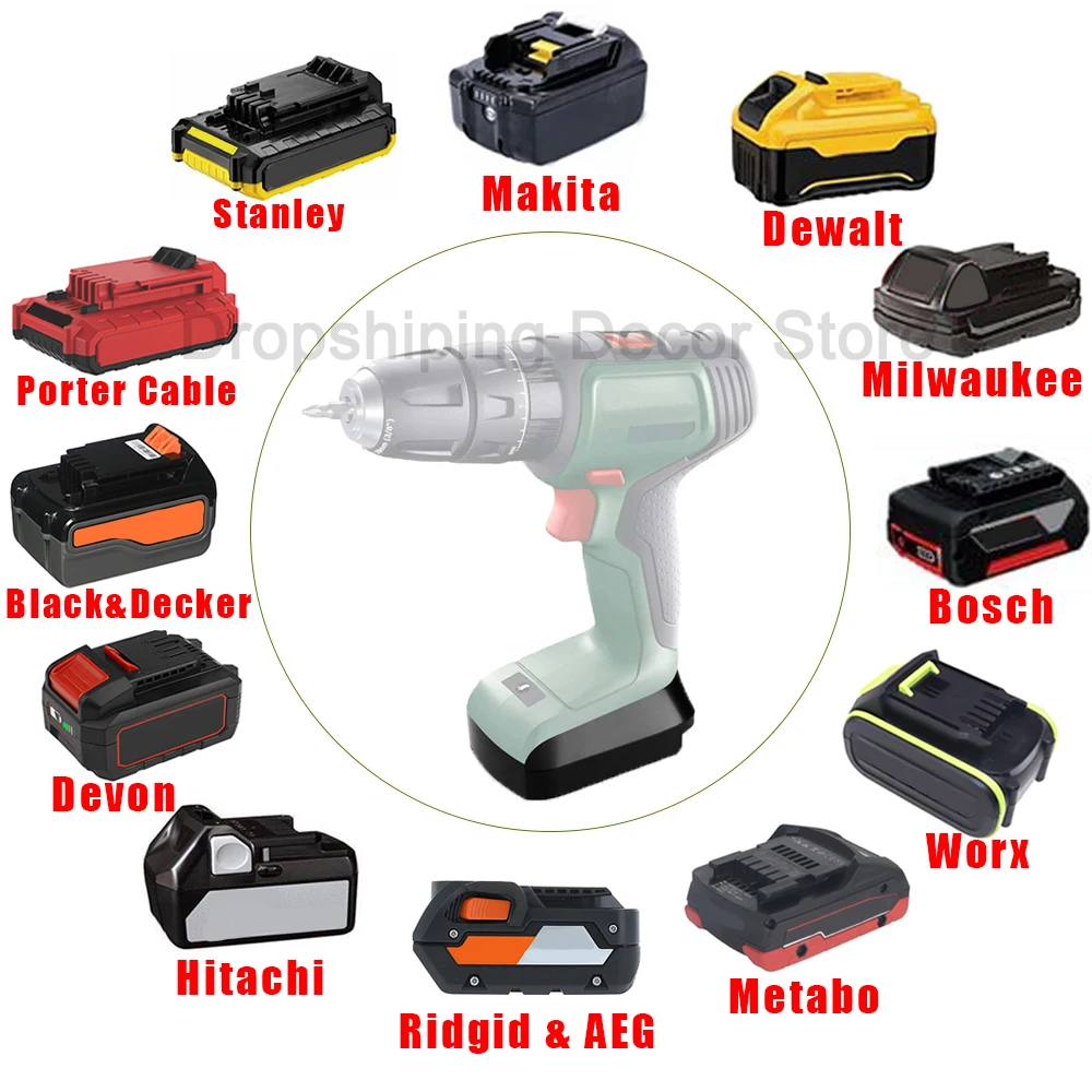 Battery Adapter for Makita/Dewalt/Milwaukee/Bosch/Worx/Kress/Ridgid