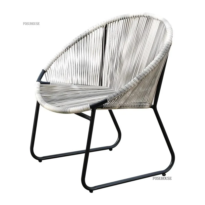 Outdoor Courtyard Garden Chairs Terrace Leisure Table and Chair Waterproof Sun-proof Imitation Rattan Chairs Outdoor Furniture