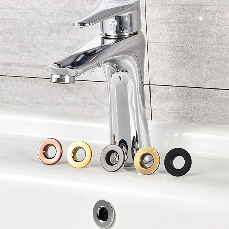 

23-25mm Sink Overflow Decorative Cover Bathroom Basin Faucet Brass Ring Insert Hole Cover Cap Chrome Trim Bathroom Accessories