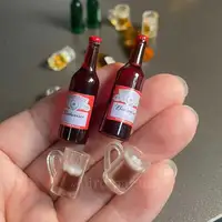 Cute Miniature Simulation Mini Beer Water Bottle Drinks Model For Barbies Ob11 Dolls House Accessories Kids Playtend Play Toys 2