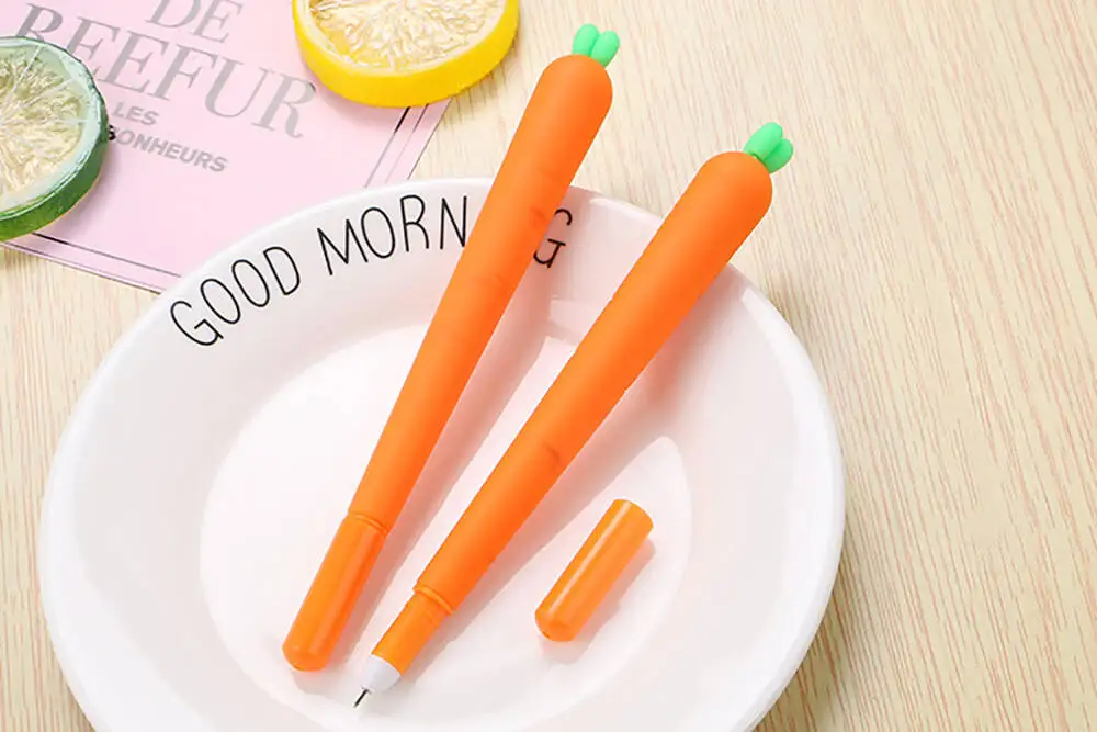 1-2-4-12 Stück Niedliche Kawaii Karotten-Gelstifte Werbegeschenk Schreibwaren Schul- und Bürobedarf Kreative Süße Hübsche Stifte – Detail 2
