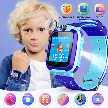 Q12B SIM montre intelligente enfants GPS WIFI appel vidéo SOS IP67 étanche enfant Smartwatch caméra moniteur traqueur localisation téléphone montre