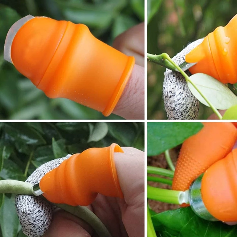 Garden Silicone Thumb Knife Slicer Garden Knife Tool Trimmer Scraper for Picking Potted Fruit and Vegetable Finger