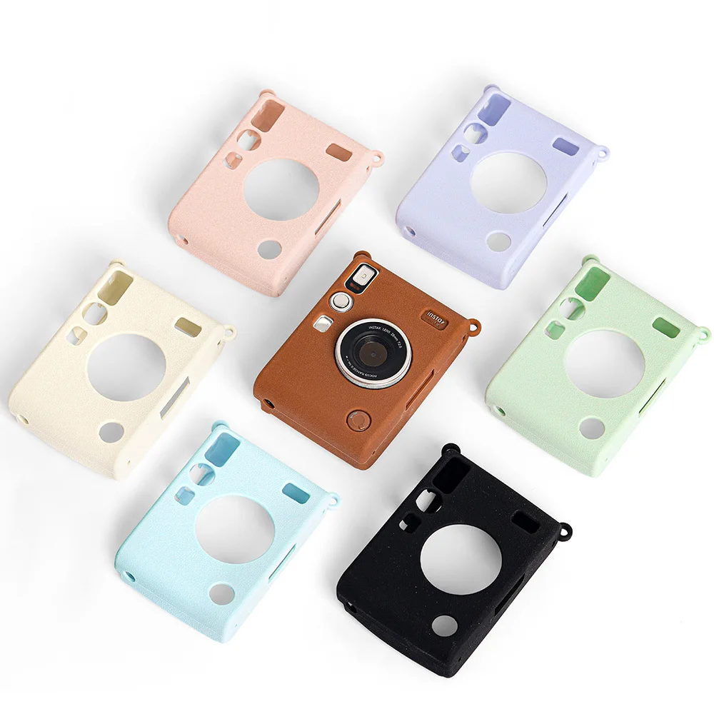 Silicone Camera Protective Cover Case for Instax Mini EVO, Shatterproof Protection Simple Solid Color Carrying Case Accessories