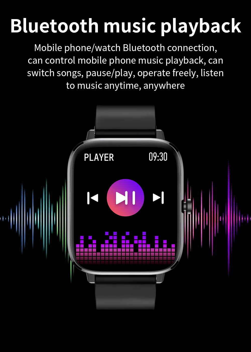 2022 Body temperature Bluetooth-compatibl calling Music control Heart rate Blood pressure  A variety of sports mode Smartwatch