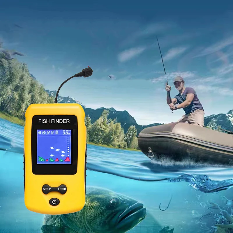TL86 Alarm 100M Portable Sonar Fish Finders Fishing lure Echo Sounder Finder Transducer Lake Sea |