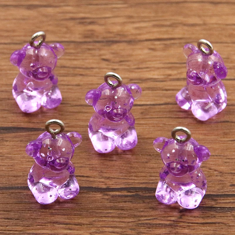 YANGWEN Ciondoli in Resina, 50 Pezzi Pendente in Resina Gommosa Colorata Caramelle Ganci per Le Orecchie, Portachiavi per Orecchini, Collana