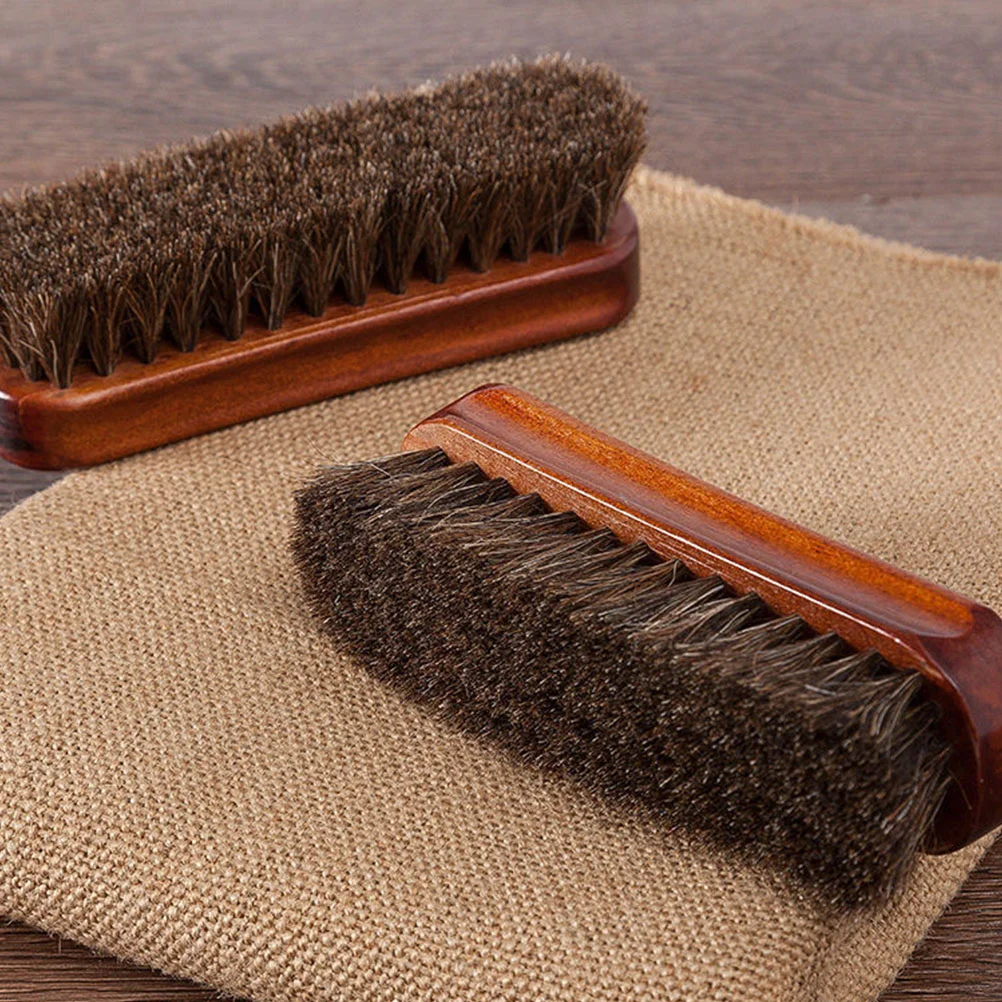 Horse Hair Brush Shoe Cleaner Laundry Horsehair Hats Cleaning Small Wood Kit for 5