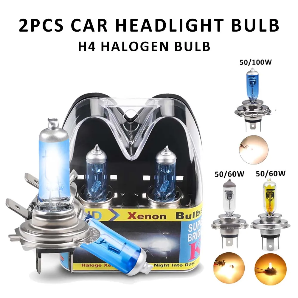 2개입 H4 램프 12V 할로겐 전구 55W 100W 50W 60W 자동차 헤드라이트 ..