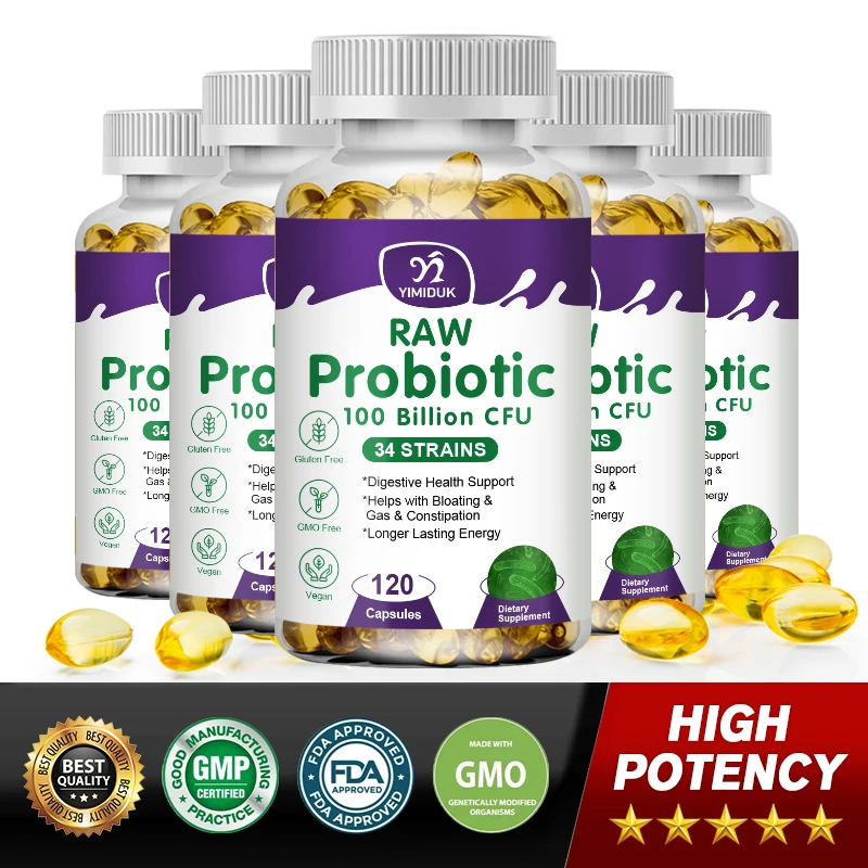 Organic Enzymes Probiotic Capsule 100 Billion CFU Probiotics Nutrient ...