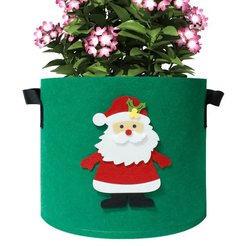 

Fabric Grow Bags Christmas Reusable Air Permeable Potato Bags Breathable Non-Woven Fabric Pots Thickened Planters Pots For