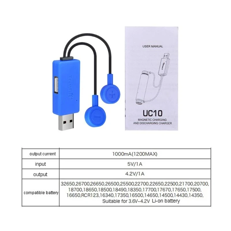 Type C Battery Charger Universal USB for AA AAA 18650 Li-ion rechargeable batteries magnetic emergency