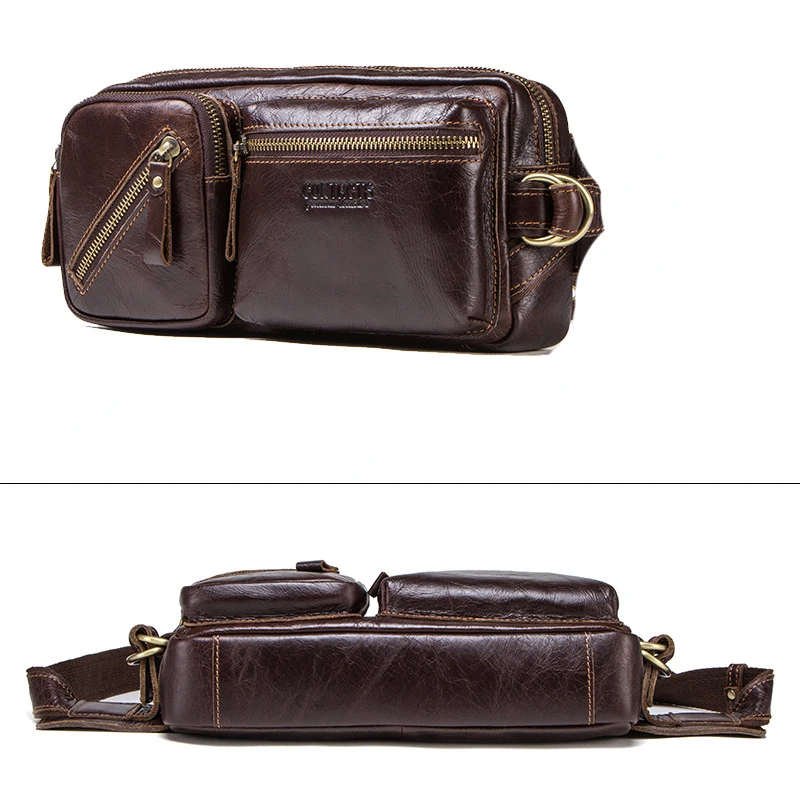 New leather multi function men's waist bag One Shoulder Messenger bag mens luxury designer Fashion Chest pack High-quality