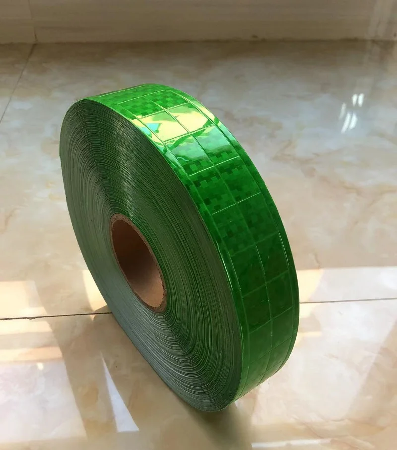 5cm Green PVC Reflective Sheeting Tape Film Waterproof Conspicuity Reflector Material For Clothing