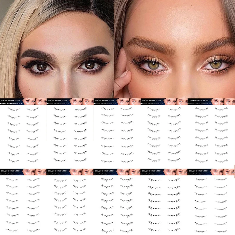 

1 Sheet Lower Eyelash Tattoo Stickers Eyelash Extension Temporary Tattoos Patches Natural Lifelike False Lashes Eye Makeup Tool