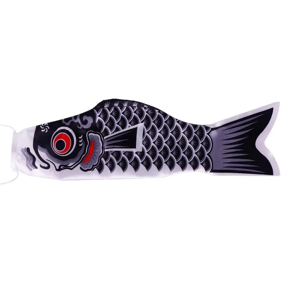 Colorful Japanese Carp Windsock with Streamer and Wind Chimes - Decorative Hanging Koinobori Kite
