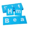 Baby Toy Wooden Montessori Lower and Capital Case Sandpaper Letters Blue Color Wood Double Print for Early Childhood Preschool 3
