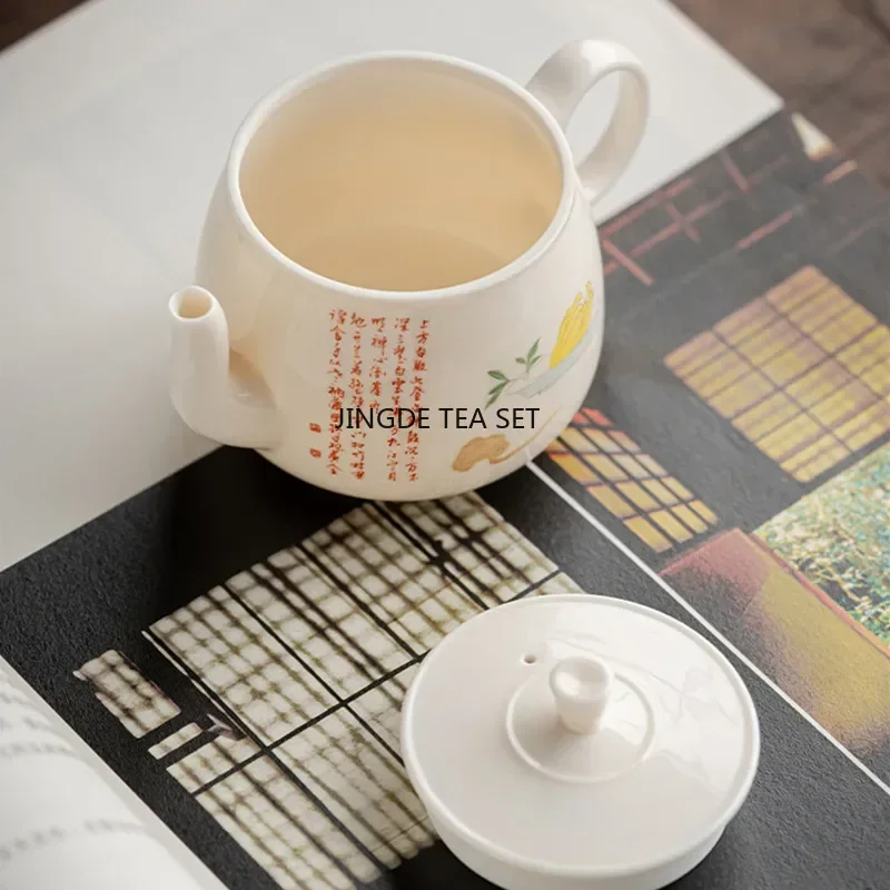 120ml Chinese small capacity ceramic teapot hand-painted flower tea home water kettle travel portable tea set