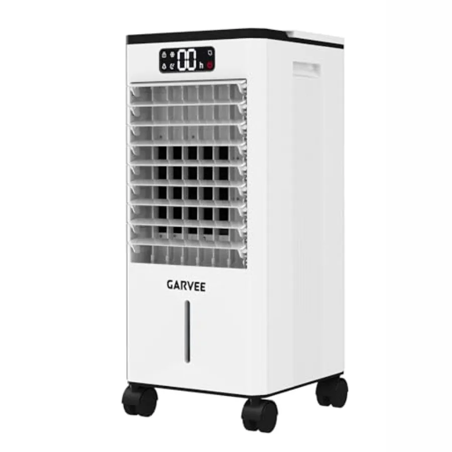 Portable evaporative air cooler for home and office use, plastic housing, white, 3-in-1 functionality with 6 speeds, 3 modes, L 1