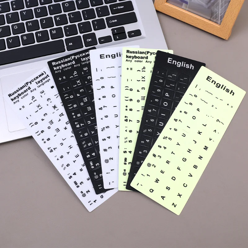 Russian English Keyboard Stickers Letter Alphabet Layout Sticker Illuminated Sticker for Laptop PC Computer Dust Protection Tool keyboard stickers laptop sticker vinyl film sticker