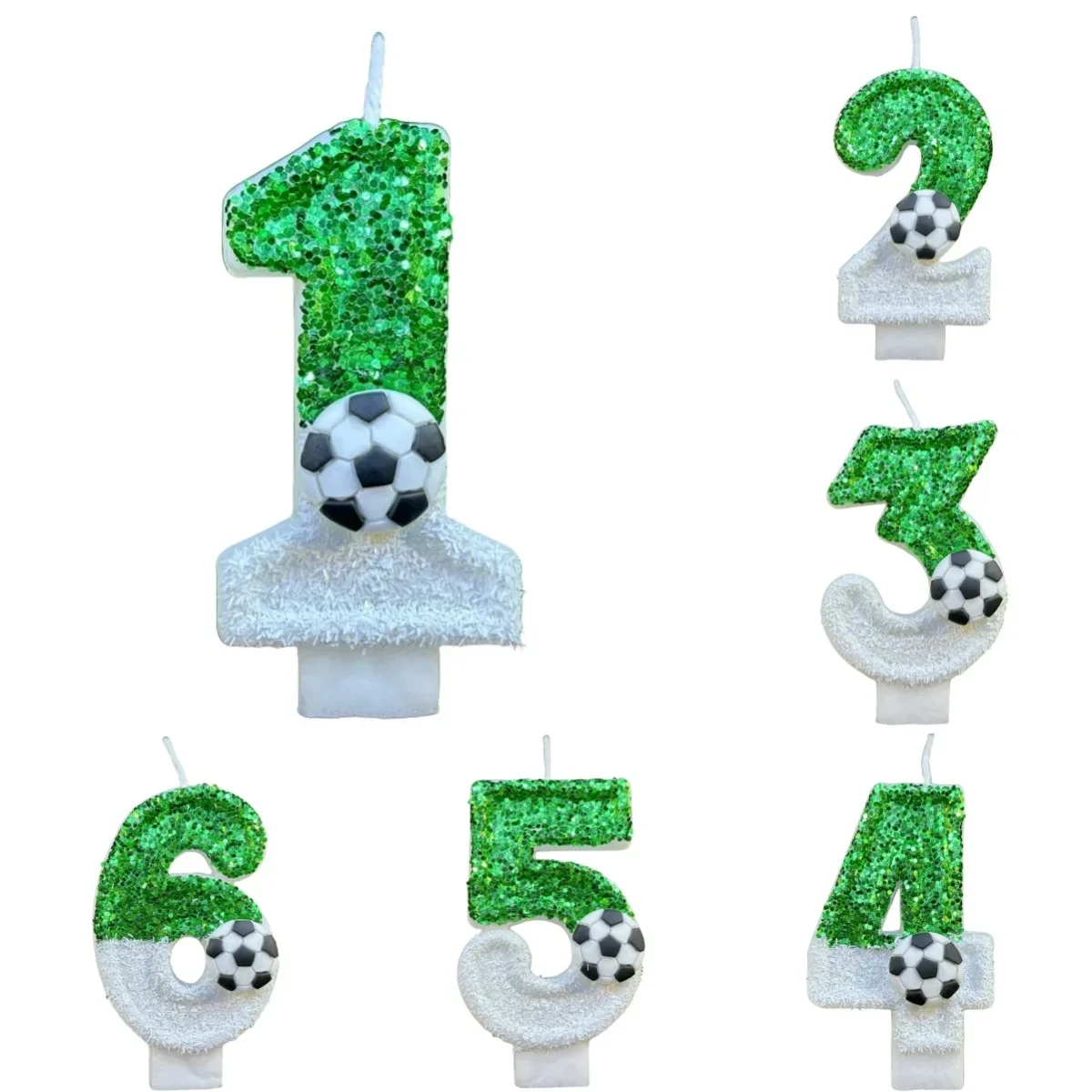 Football Birthday Candles 0-9 for Boy Party Cake