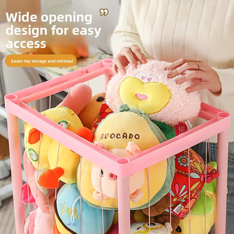 Upaded Elastic Plu Doll Storage Buet Toy Organizer Children's Plaything Sorting Tube Transparent Storage Solution