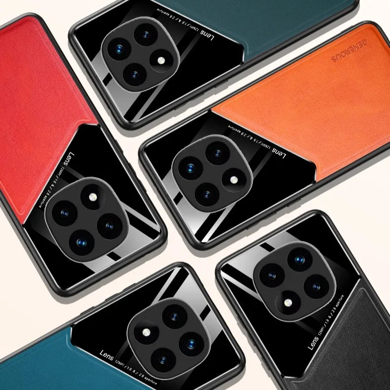 Leather Texture Case with Car Magnetic Suction Holder - Premium Cover and Protector
