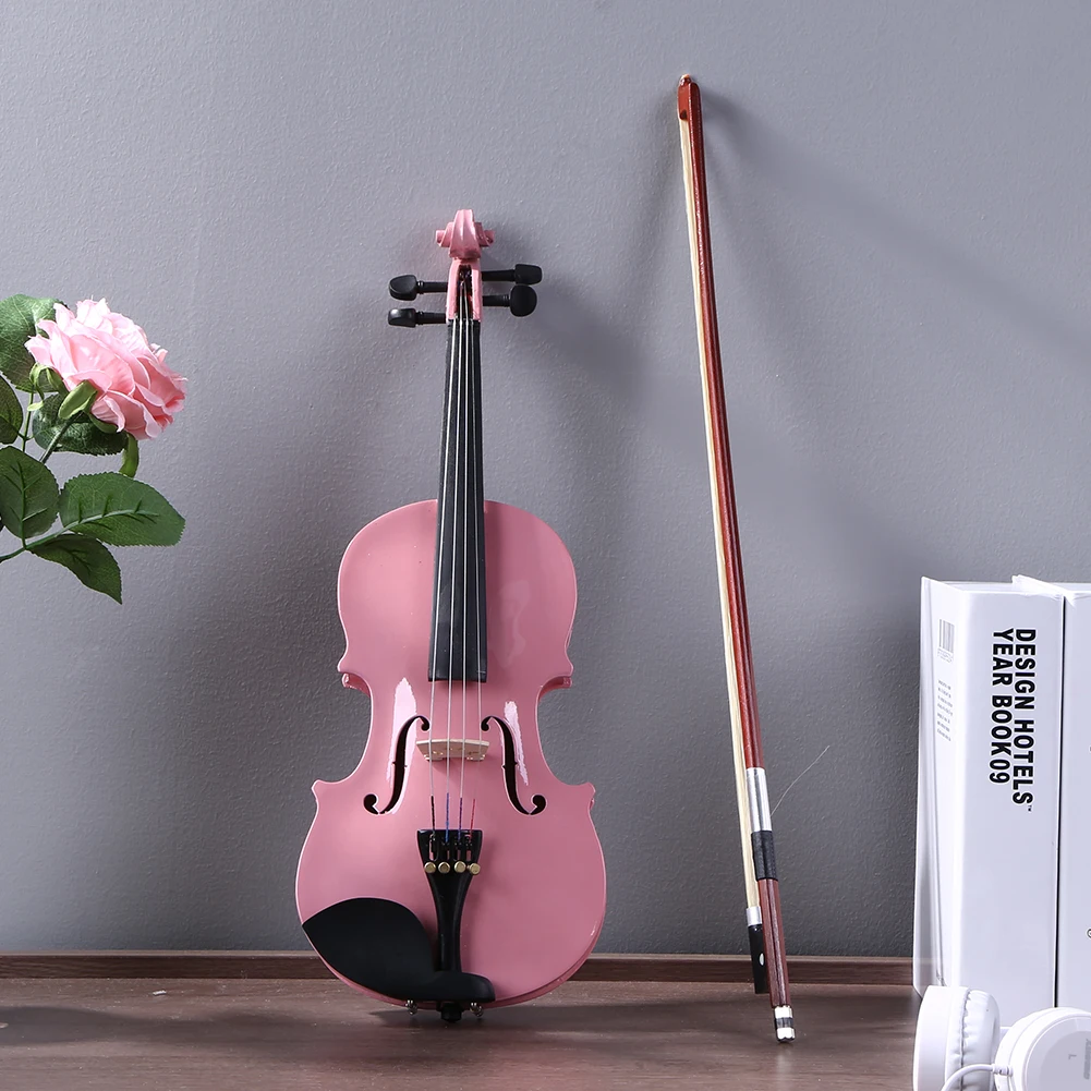 1/8 Splint Bright Acoustic Violin Fiddle with Rosin Box Case Bow Muffler Kits Beginner Matte Violin Musical Instruments acoustic violin violin mute violin accessories plastic violin ornament string rosin