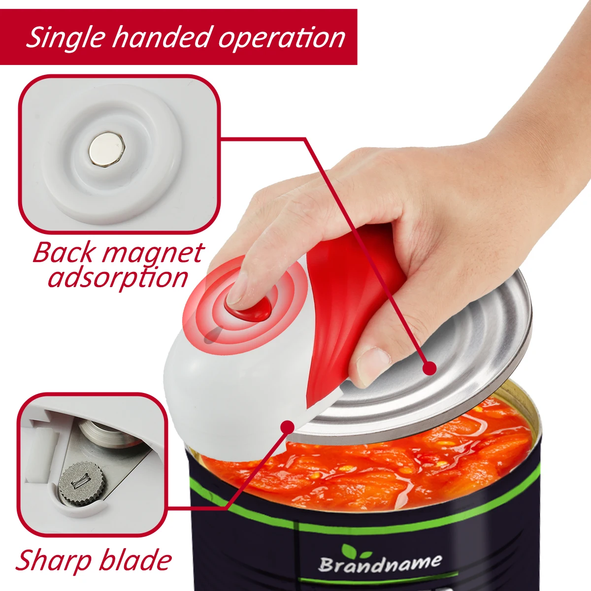 Can Opener, Stainless Steel Electric Can Opener, Automatic Can