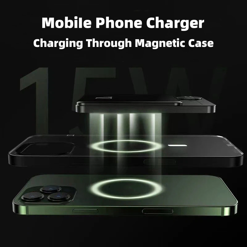 15W 새로운 마그네틱 무선 보조 배터리 10000mAh 미니 보조 배터리 휴대용 충전기 iPhone 15 14 13 12 외부 보조 배터리 팩용