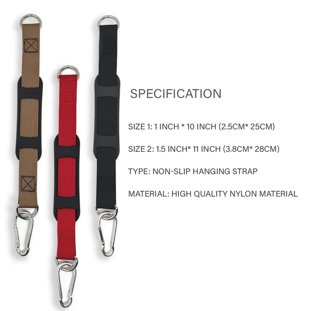 Multi-Purpose Black Nylon Sling with Metal Hook - Durable Gym and Outdoor Accessory