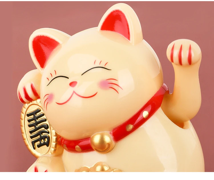 Fortune Lucky Wealth Welcoming Cat Solarbetriebene süße Katze mit winkendem  Arm Home Display Auto Dekoration Maneki