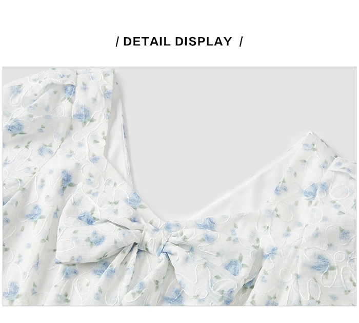 Dress Girl Bow Girl Feeling Summer New Love Fragmented Flower Bud Dress