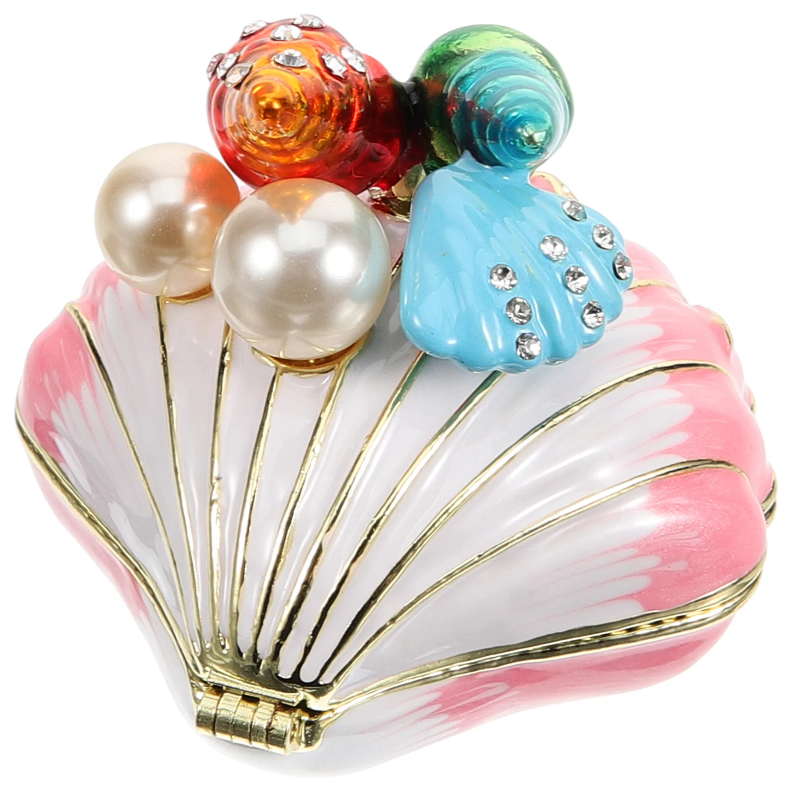 Shell Storage Box Jewelry Boxes Trinket Case Container Decorative Decorate Shaped Organizer Tin Alloy Earring Sundries beauty gift jewelry necklace pendant earring display stand holder show resin mannequin bust decorate jewelry display shelf