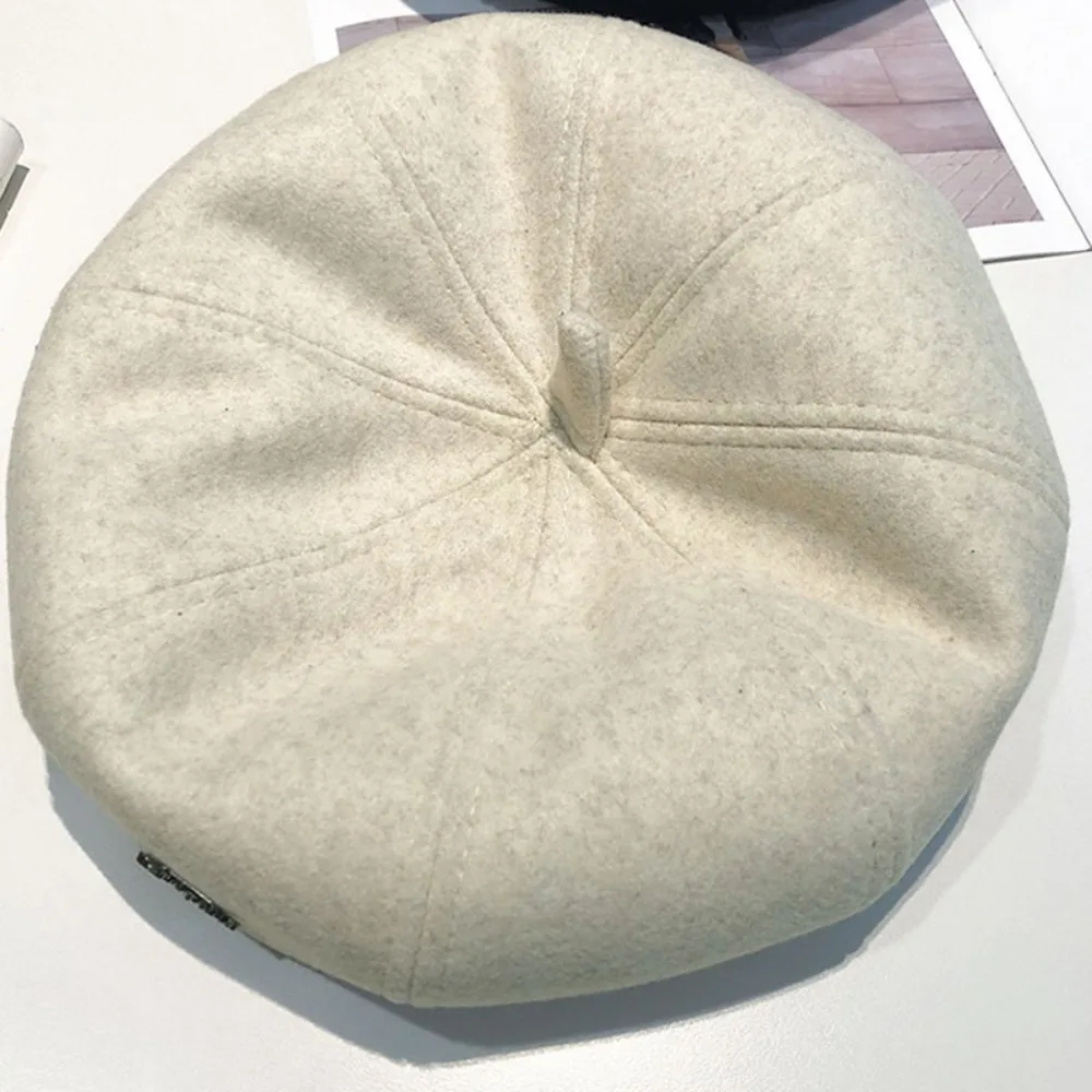 Beret Women's Autumn and Winter Octagonal Painter Hat Casual Versatile Newspaper Boy Hat Retro British Hat