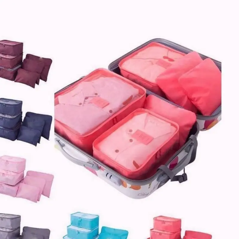 

6pcs Portable Luggage Packing Cubes Travel Storage Bag Set For Clothes Tidy Organizer Wardrobe Suitcase Pouch Packing Cube Bag